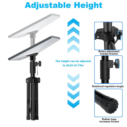 Starlink Gen 3 adjustable foldable tripod stand with pipe adapter and anti-slip base for outdoor use on RVs, boats, or backyard.