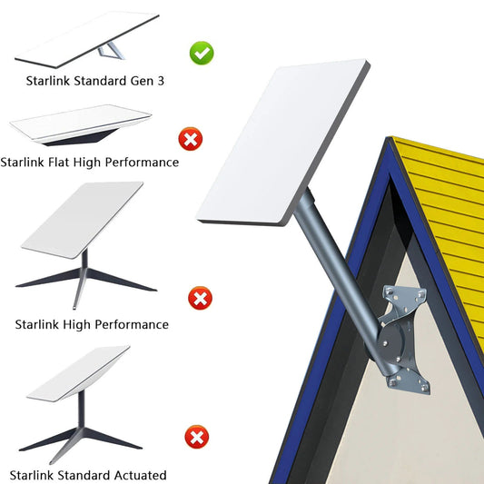Starlink Gen3 pipe and pole wall mount kit with adjustable bracket for outdoor roof antenna installation by Guangzhou Chuangze Digital Technology.
