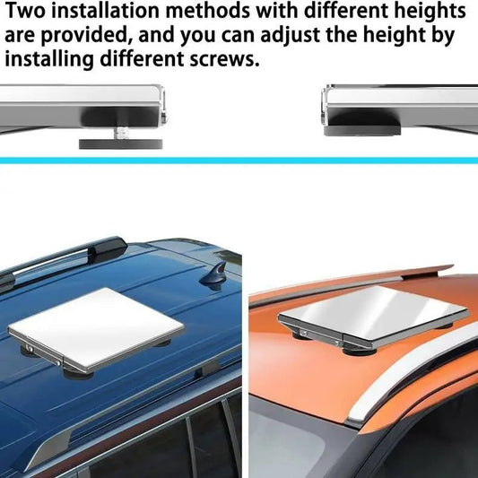 Starlink Mini Magnetic Car Roof Bracket with waterproof transparent cover and four powerful magnets for no drill mounting.