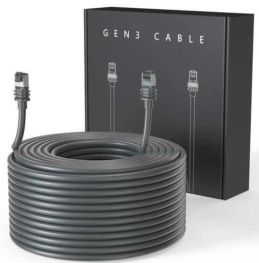 Starlink Gen3 satellite internet cable by Guangzhou Chuangze Digital, 23M/75FT PVC jacket with RJ45 connectors for internet setup.