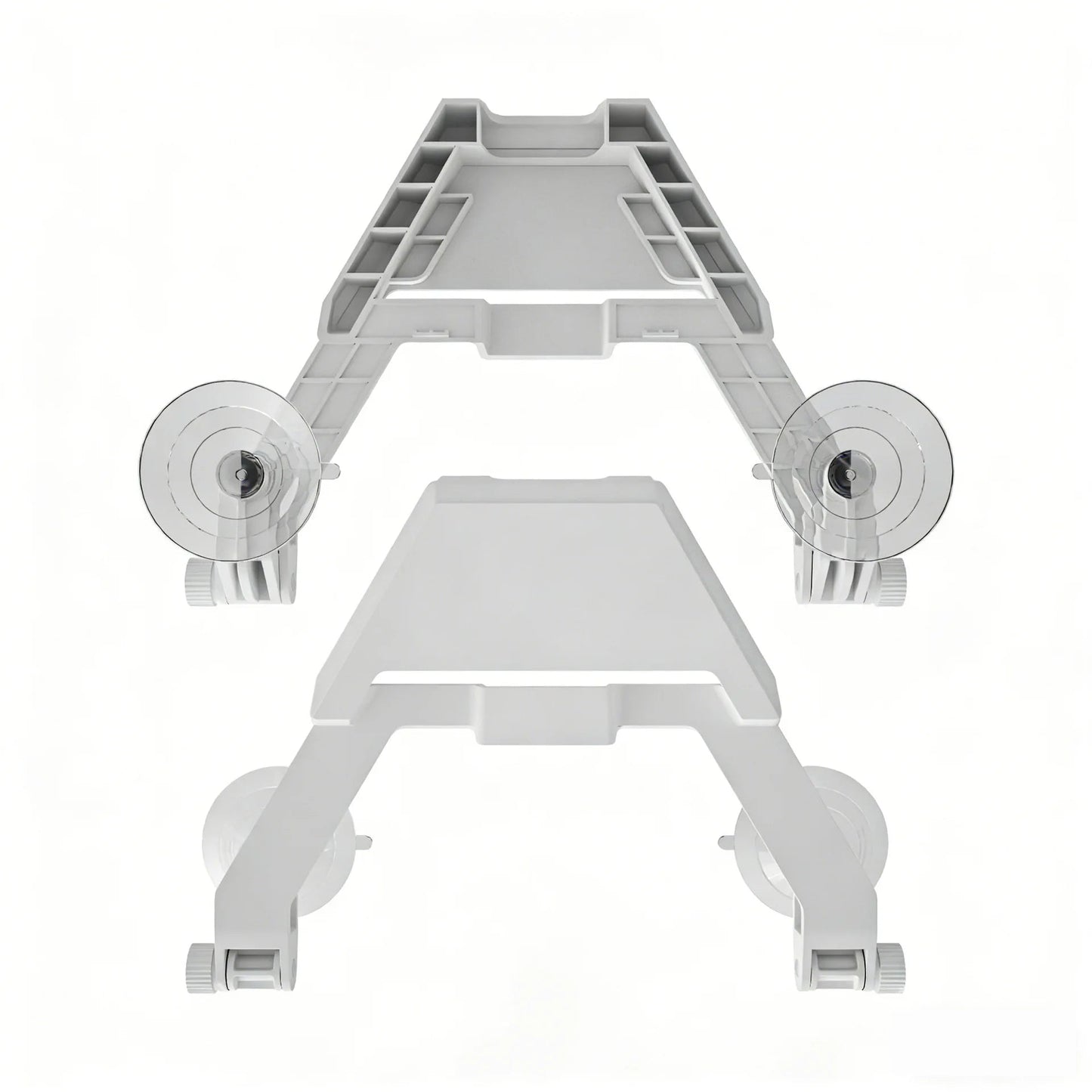 Starlink Mini Dish antenna suction mount bracket attached to a vehicle window, durable ABS material, portable and no-drill design.