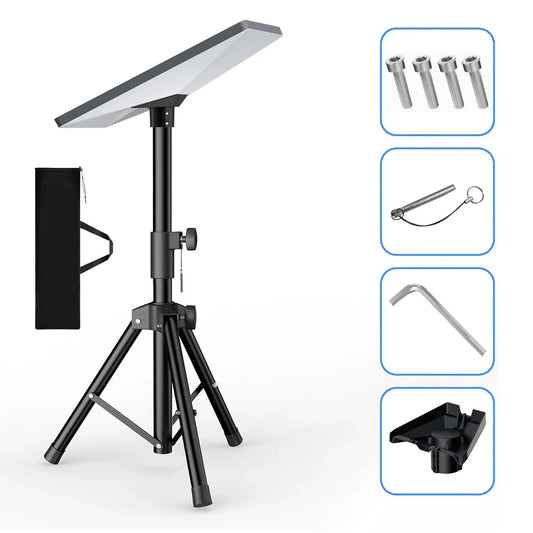 Heavy-duty Starlink Gen3 receiver antenna mount kit with adjustable aluminum tripod stand for outdoor camping and hiking.