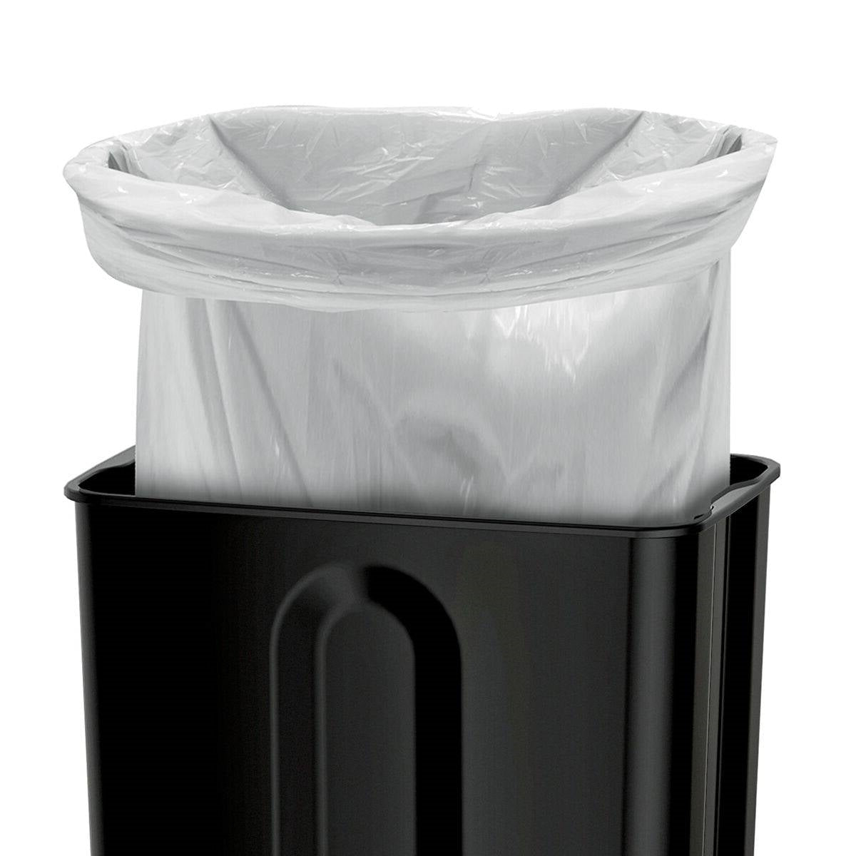 Stainless steel 13-gallon kitchen trash can with copper red finish and step lid, ideal for modern kitchen waste disposal.