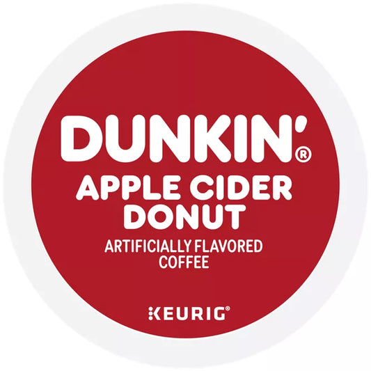 KupofK Coffee Dunkin Apple Cider Donut flavored K-cups for coffee makers, 10 count, rich apple and cinnamon aroma.