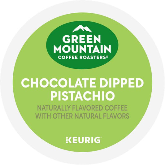 Green Mountain Chocolate Dipped Pistachio K-cups by KupofK Coffee, coffee pods with chocolate and pistachio flavor.