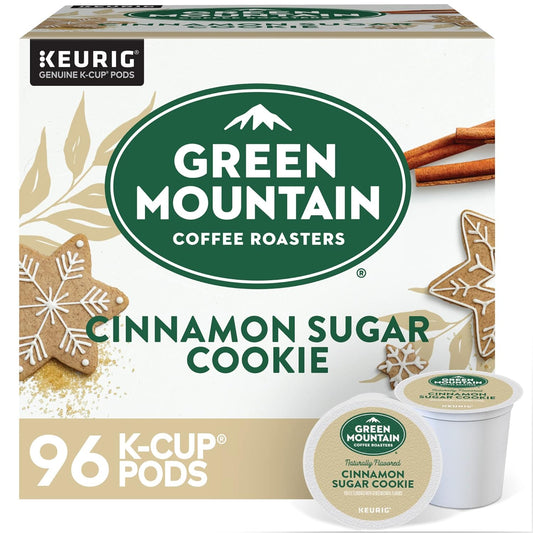 Green Mountain Cinnamon Sugar Cookie K-cups by KupofK Coffee, single-serve coffee cups in a 24-count box.