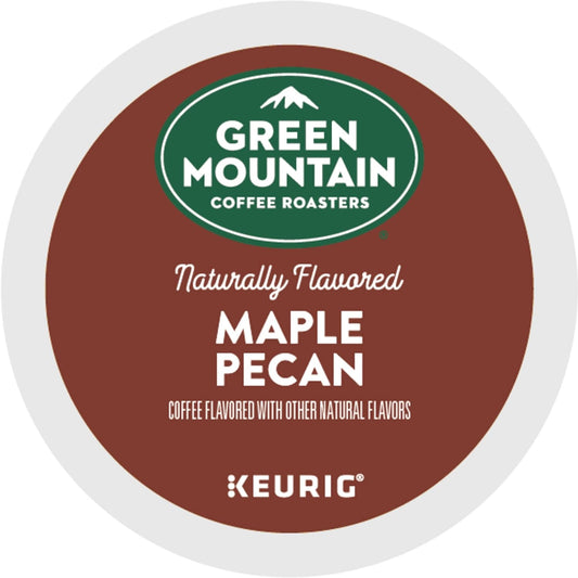 Green Mountain Maple Pecan K-cups coffee pods from KupofK Coffee, featuring rich maple and pecan flavors in single-serve capsules.