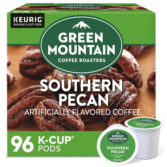Green Mountain Southern Pecan K-cups by KupofK Coffee, single-serve coffee pods with rich pecan flavor in a 24-count package.