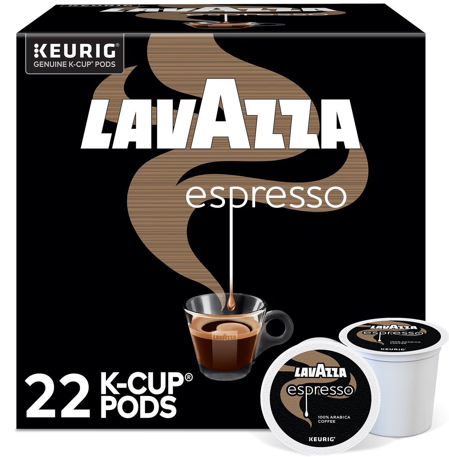 Lavazza Espresso Keurig K-cups by KupofK Coffee for brewing rich, aromatic espresso in Keurig coffee machines.
