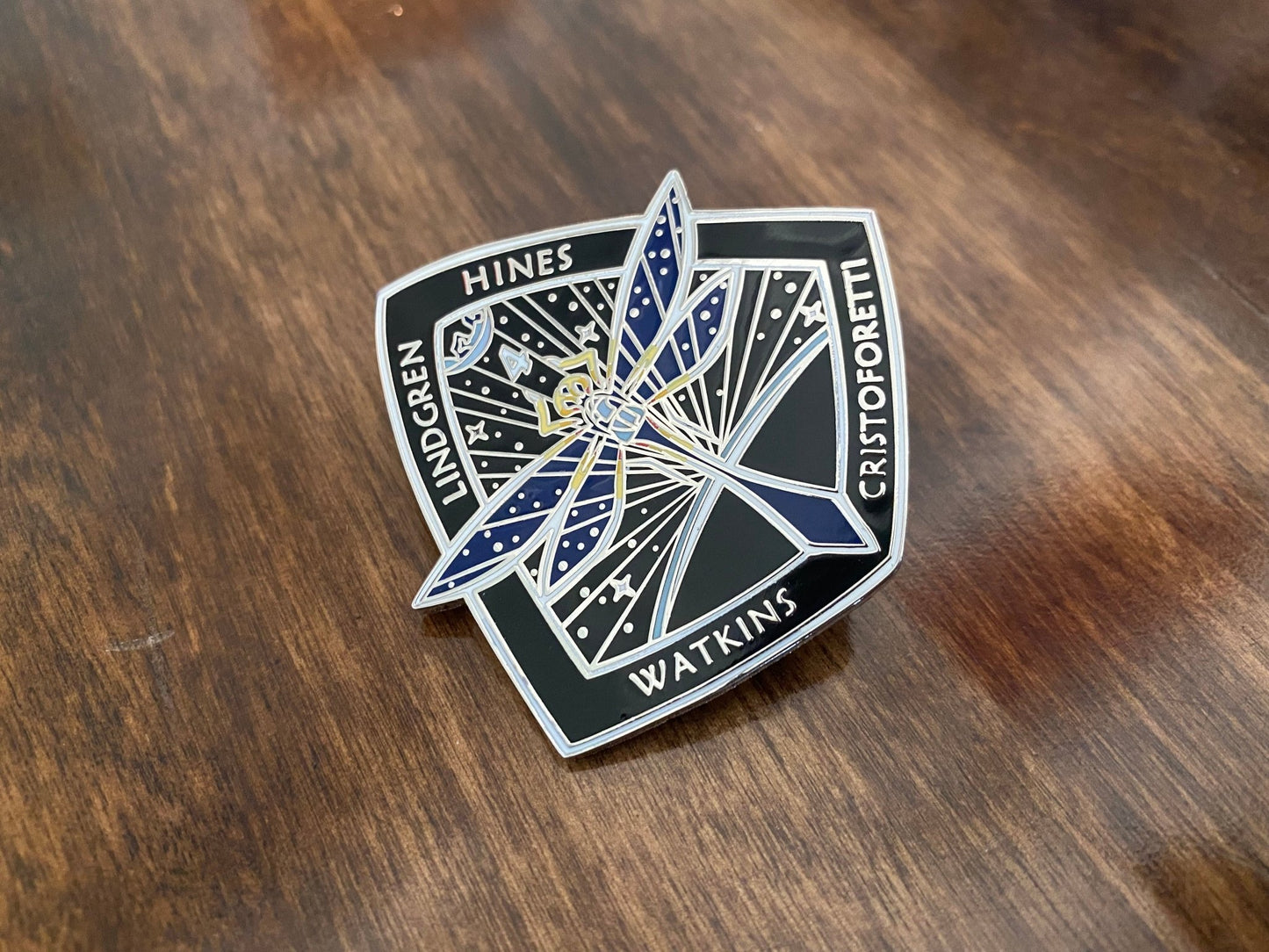 NASA Crew-4 USCV-4 Mission Patch hard enamel pin by Launch Pins, featuring detailed space mission design and vibrant colors.