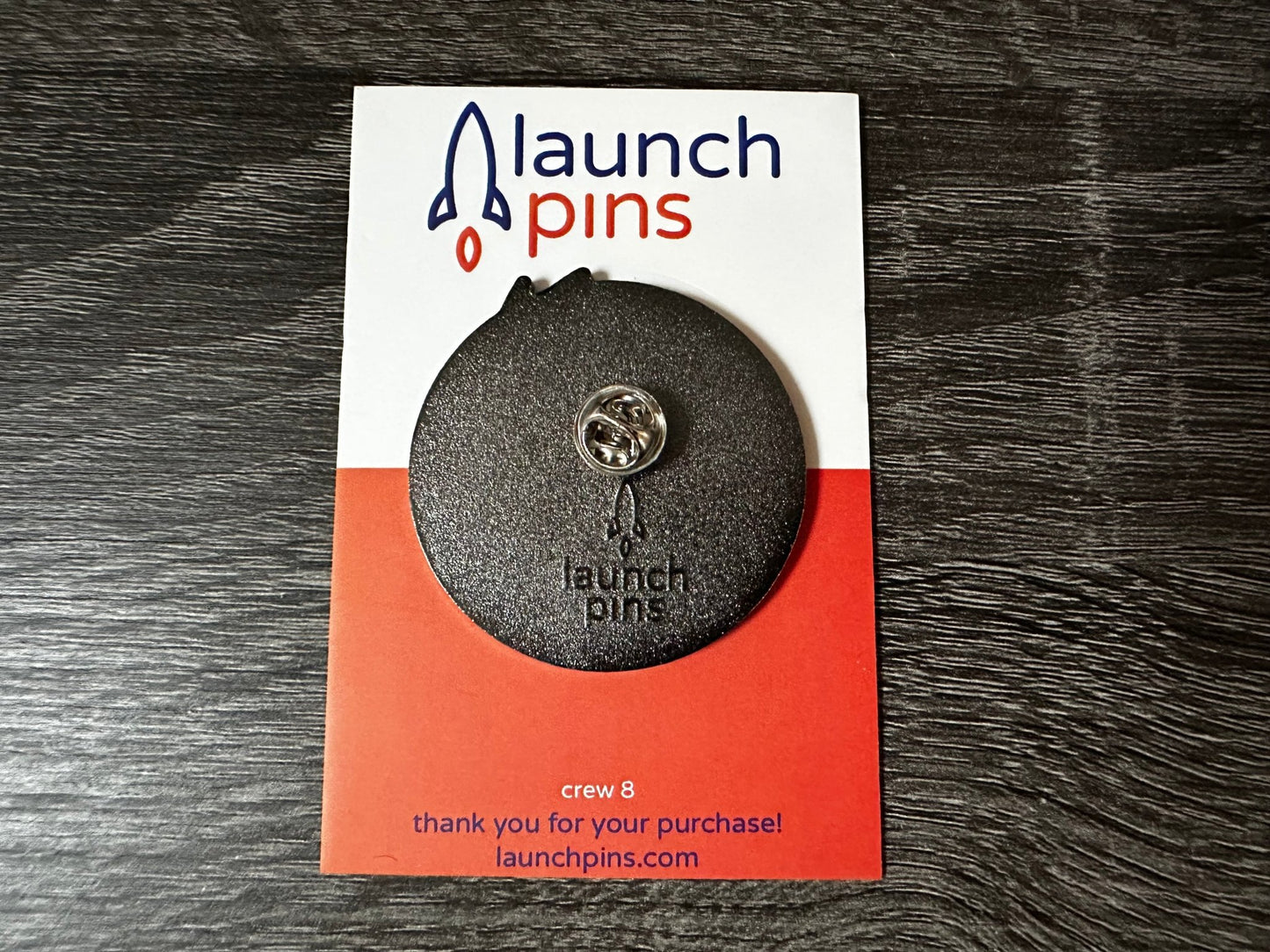 NASA Crew-8 USCV-8 Mission Patch enamel pin from Launch Pins featuring a detailed space mission patch design.