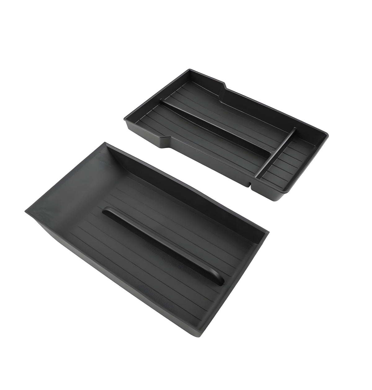 Tesla Model Y lower center console storage organizer by Tesery, designed for Juniper and 2026+ models, keeps essentials neat.