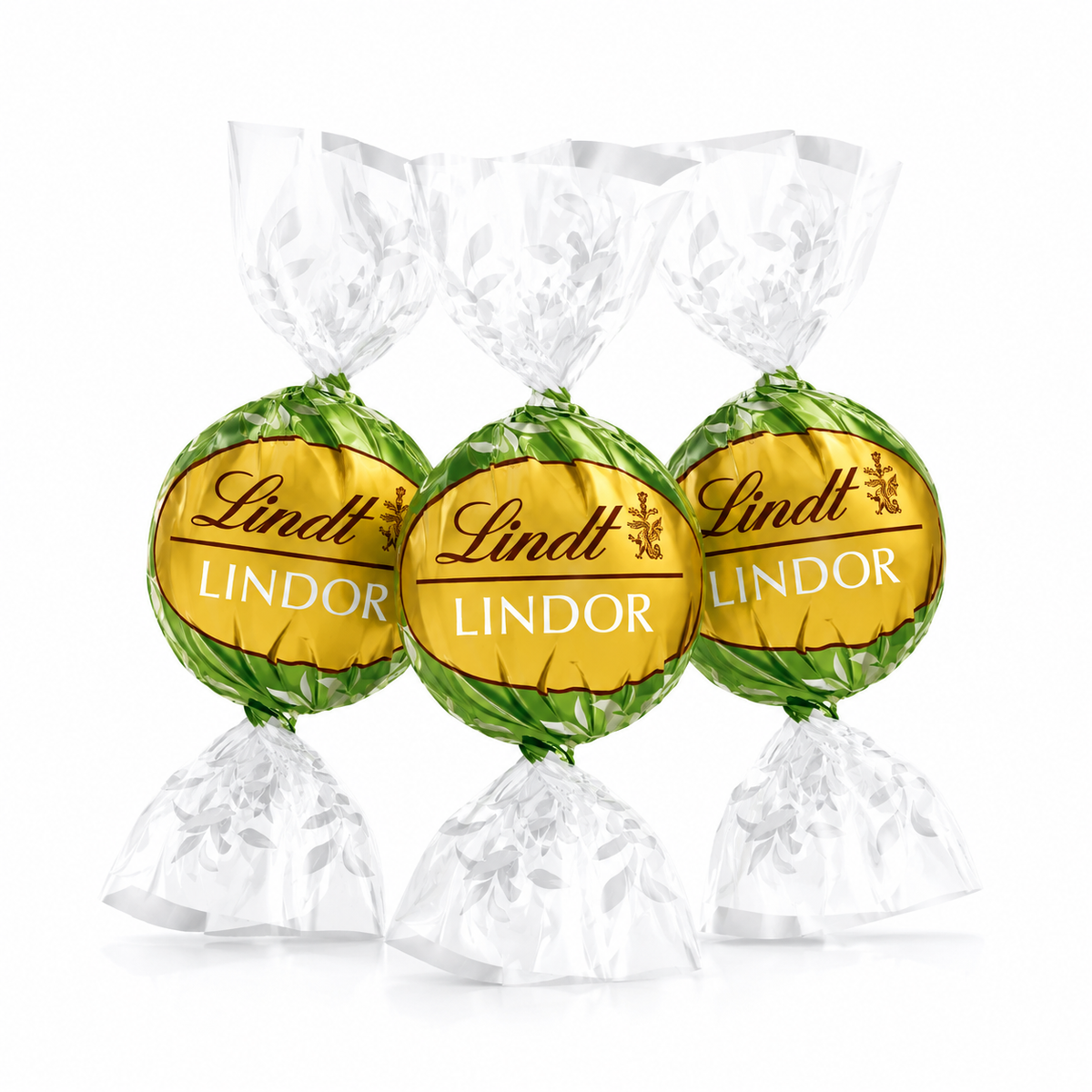 Lindt LINDOR Matcha White Chocolate Truffles in a bulk value bag, showcasing smooth white chocolates with matcha green accents.