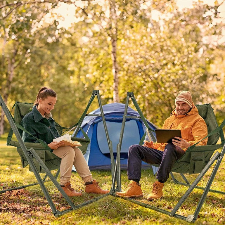 Megsu Tranquillo hammock chair set for relaxing outdoor lounging with sturdy fabric and comfortable design.