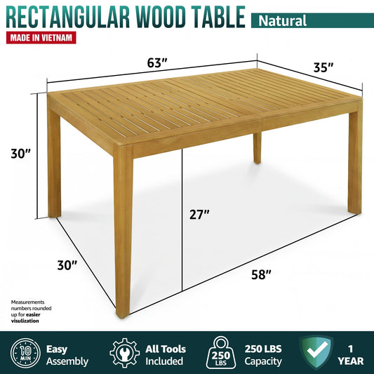 Outdoor classic dining table by Megsu, featuring a sturdy design with a smooth tabletop, ideal for outdoor gatherings.
