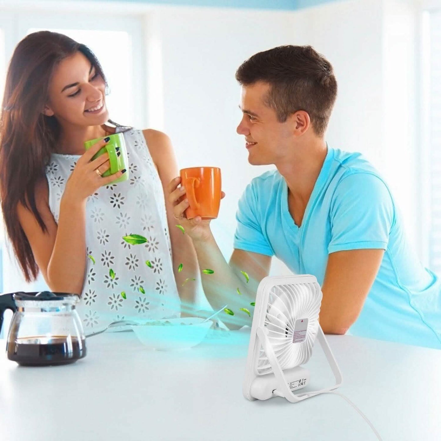 Mini Desktop Cooling Fan Rechargeable Battery Powered with LCD Display - BACKUPMYFILESNOW.COM®
