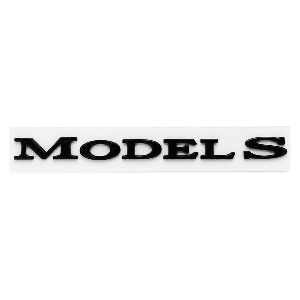Tesla Model 3/Y/S/X tailgate emblem badge by Tesery, sleek metallic sticker for vehicle identification and customization.