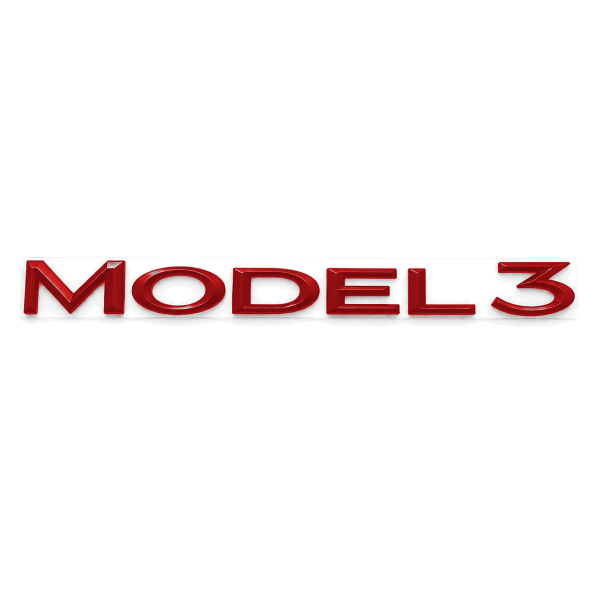 Tesla Model 3/Y/S/X tailgate emblem badge by Tesery, sleek chrome sticker for vehicle rear decoration.