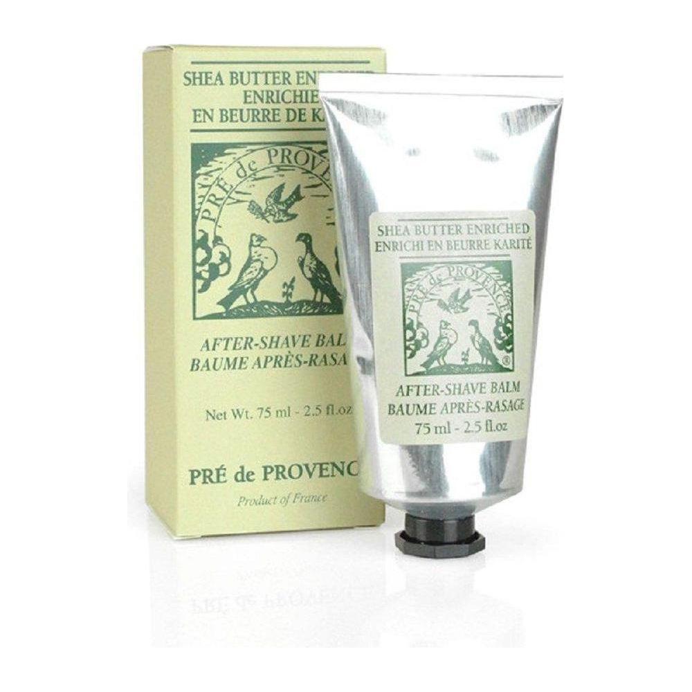 Pasteur Pharmacy Pre De Provence Shea Butter men's after shave balm in a 2.5 oz tube, moisturizing and soothing skin after shaving.