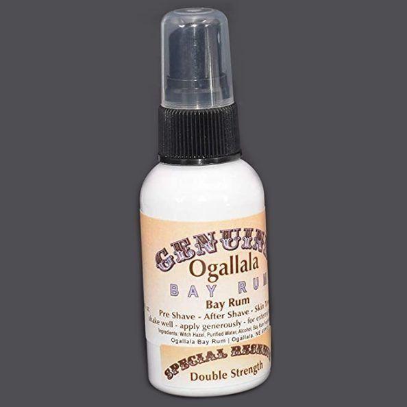 Pasteur Pharmacy Ogallala Bay Rum Pre Shave After Shave Skin Toner, 2 oz bottle with label and cap visible.