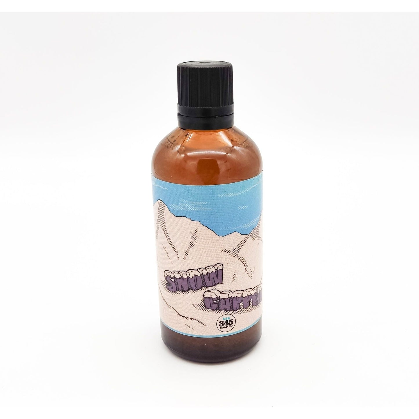 Snow Capped Aftershave by 345 Soap Co., 100ml bottle with sleek design, for soothing post-shave skin care.