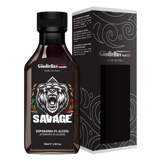 Pasteur Pharmacy The Goodfellas' Smile Savage aftershave set with alcohol-based and alcohol-free splash bottles, 3-4 oz.