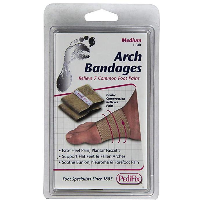 Medium PediFix Arch Bandages by Pasteur Pharmacy shown on a white background, designed for arch support and comfort.