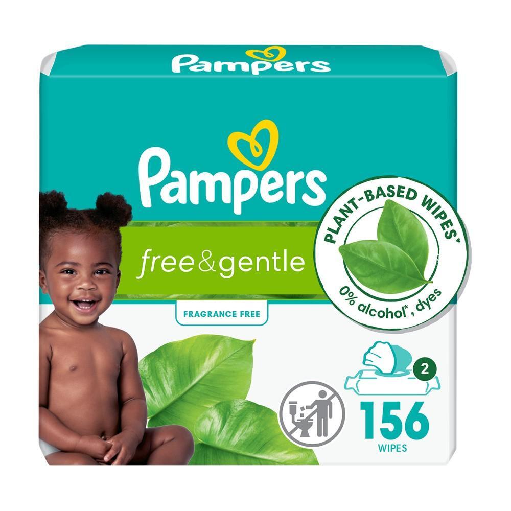 Pampers Aqua Pure Baby Wipes by Pasteur Pharmacy, 156 count, fragrance-free, hypoallergenic baby wipes with 99% water.