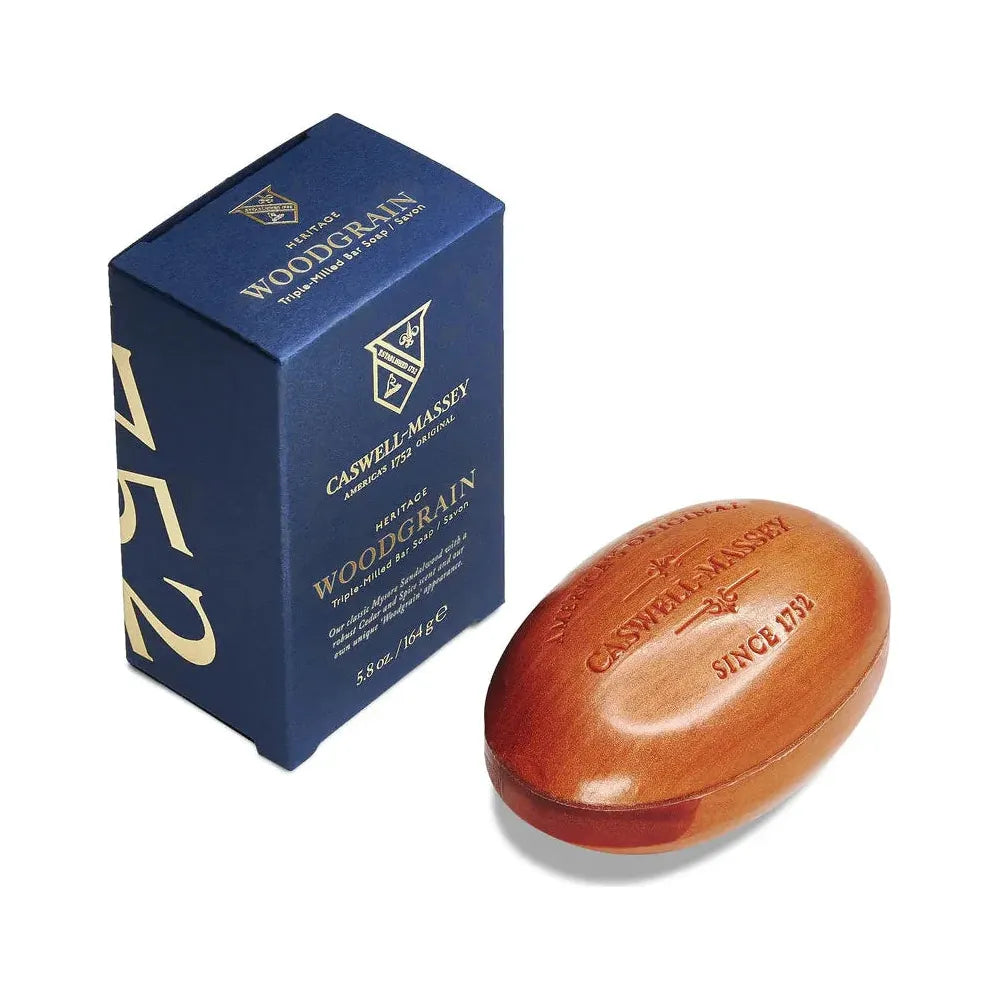 Caswell Massey triple-milled bar soap in a collection, 5.8 oz, with a smooth, creamy texture and elegant packaging.