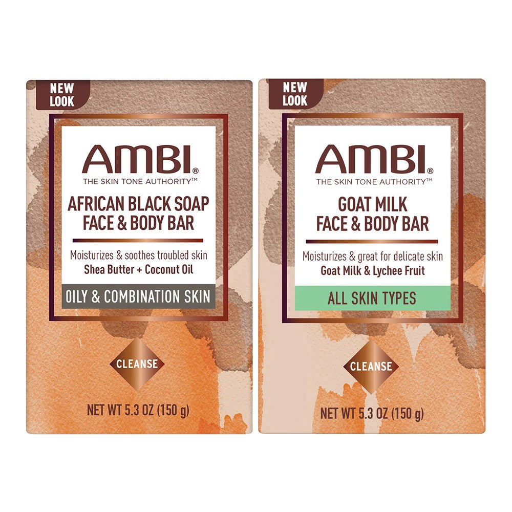 African Black Soap bar with Shea Butter by Pasteur Pharmacy, 5.3 oz, showing the dark soap with Shea Butter inclusions