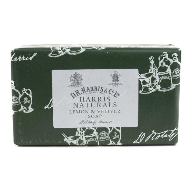 D. R. Harris & Co Ginger & Lemon bar soap by Pasteur Pharmacy, 200g, featuring fresh ginger and lemon scent in a rectangular soap bar.