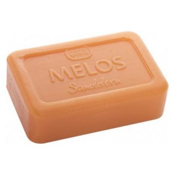 Speick Melos Ringelblume Calendula soap bar by Pasteur Pharmacy, 100g, with bright orange calendula flowers and natural soap texture.