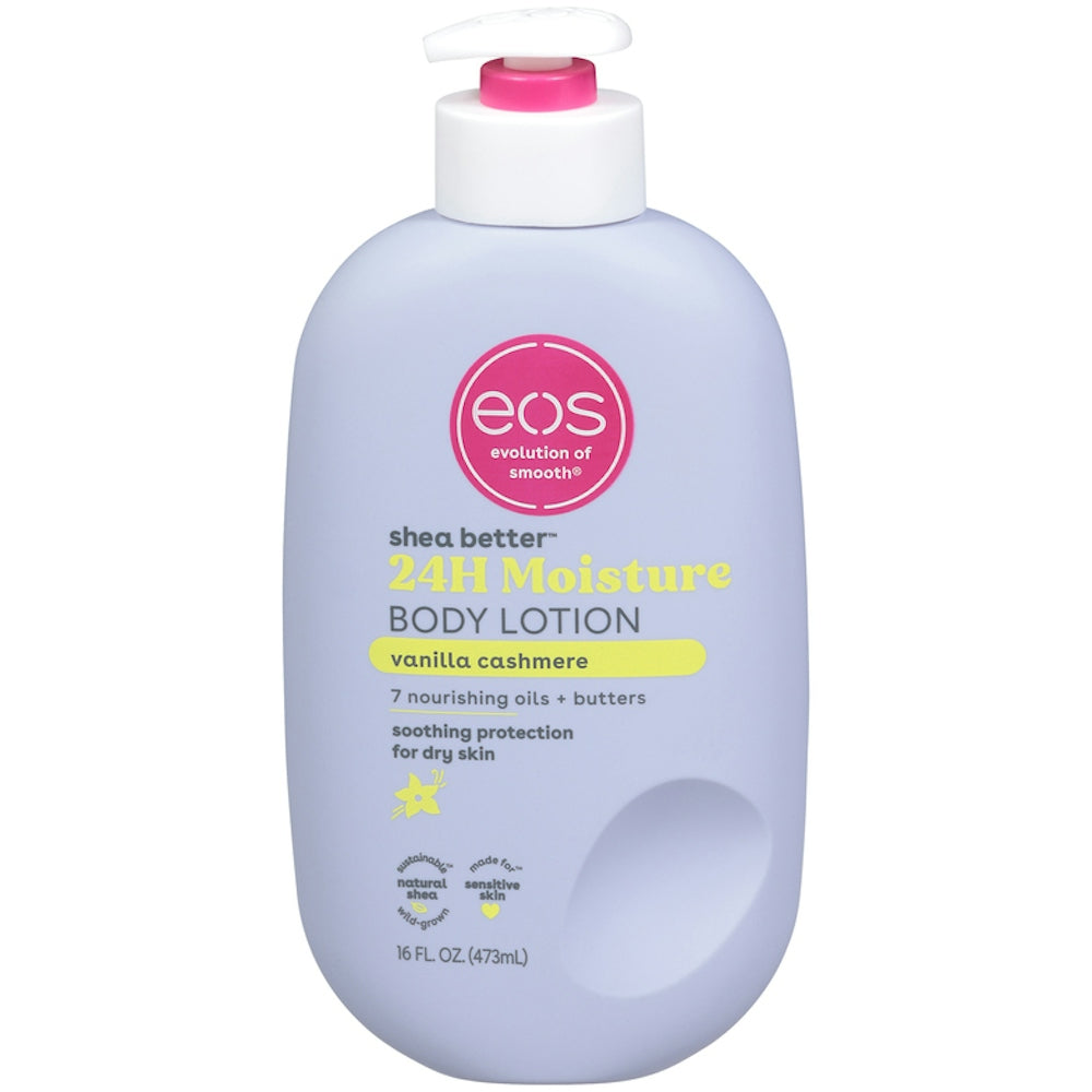 Eos Shea Better 16 oz lotion from Pasteur Pharmacy, moisturizing bath and body product with vanilla scent.