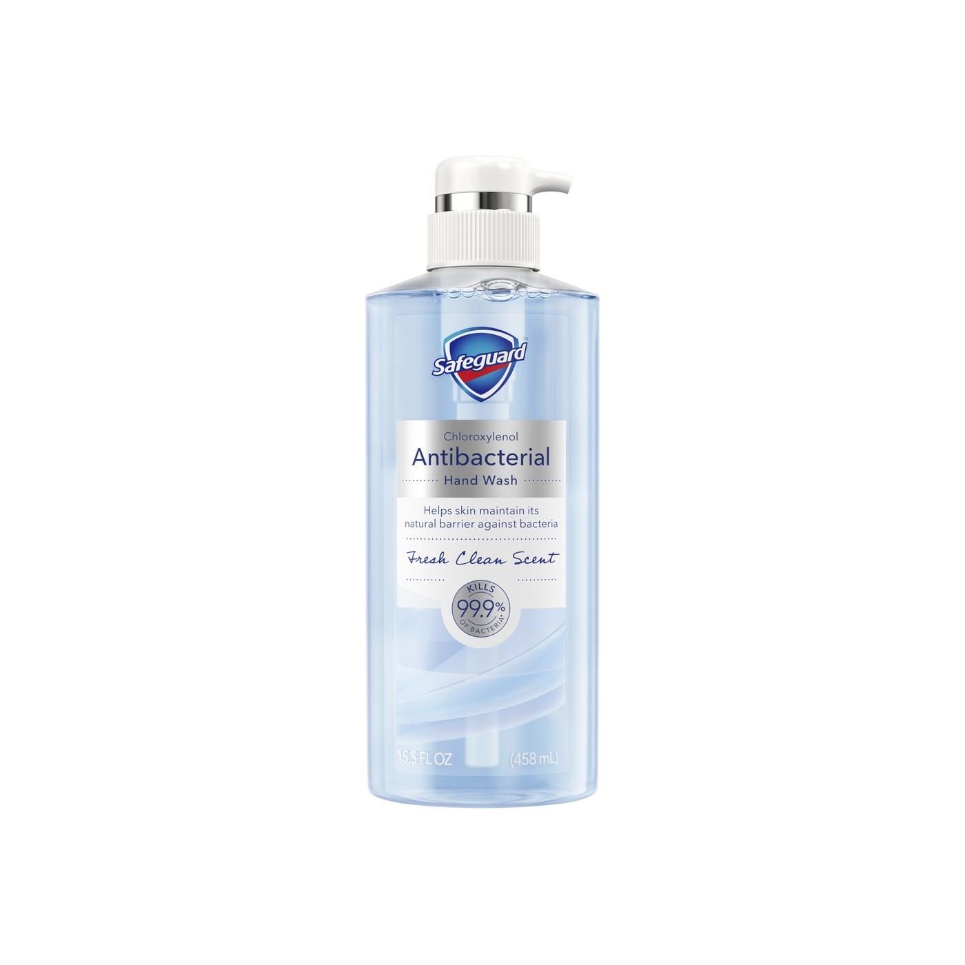 Pasteur Pharmacy Safeguard Antibacterial Hand Wash in 15.5 oz bottle, featuring fresh clean scent and bath & body care.