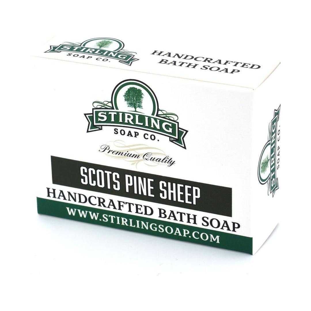Stirling Soap Co. Scots Pine Sheep Bath Soap 5.5 oz with natural pine scent and sheep-shaped design for a soothing bath experience