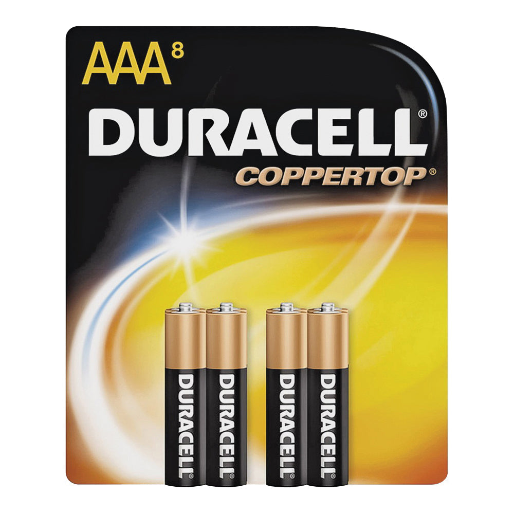 Duracell Power Boost CopperTop AAA alkaline batteries, brand new, with silver and copper-colored tops, ideal for portable devices