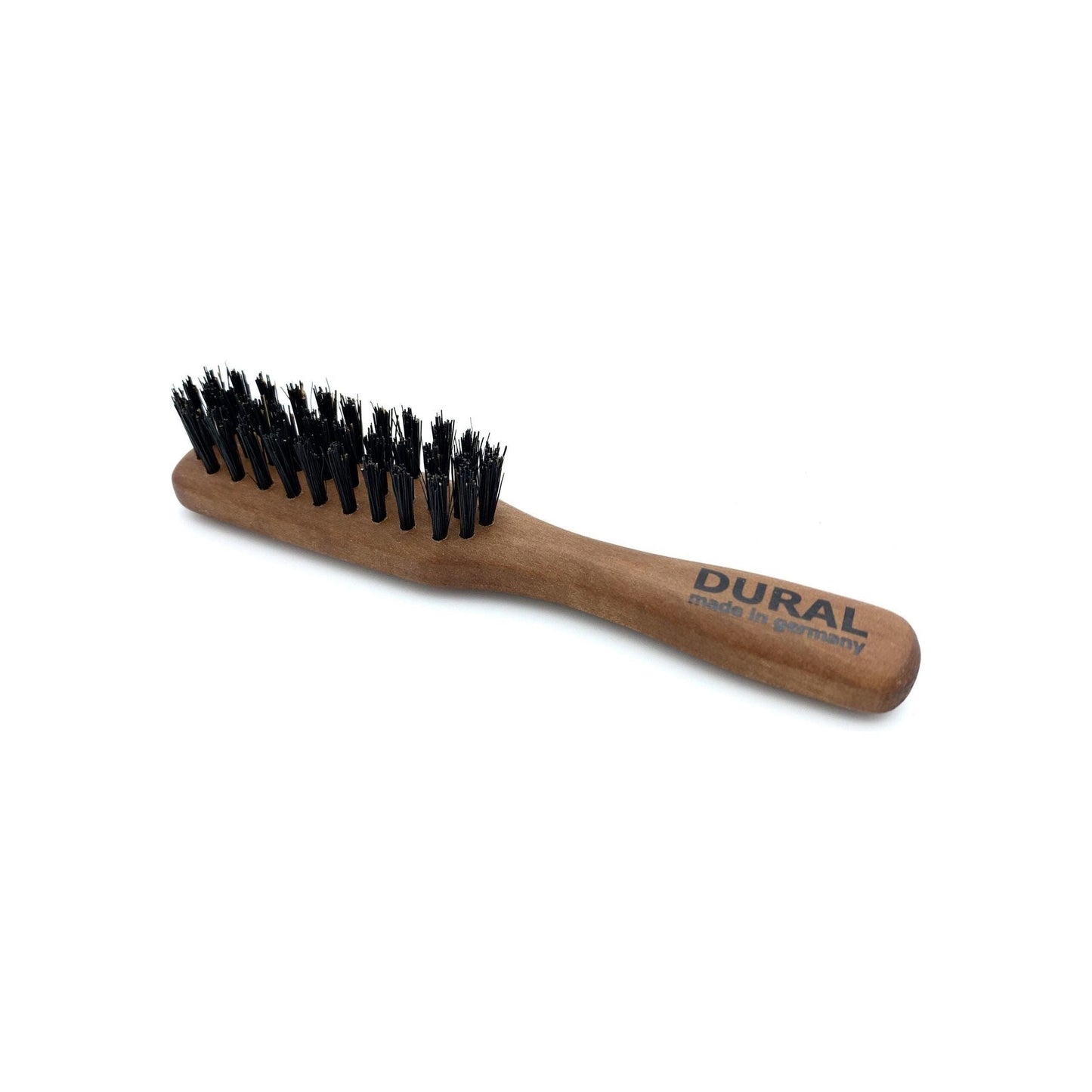 Dural Beard Brush by Pasteur Pharmacy with boar bristles and pear wood handle for beard grooming.