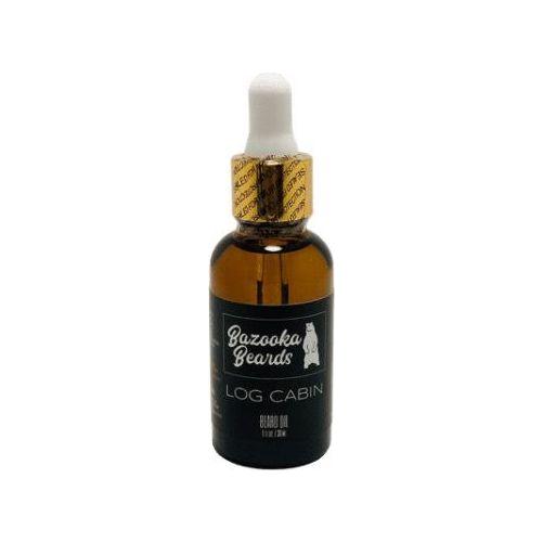 Pasteur Pharmacy Bazooka Beards Log Cabin Beard Oil 30ml bottle with natural labeling and packaging details.