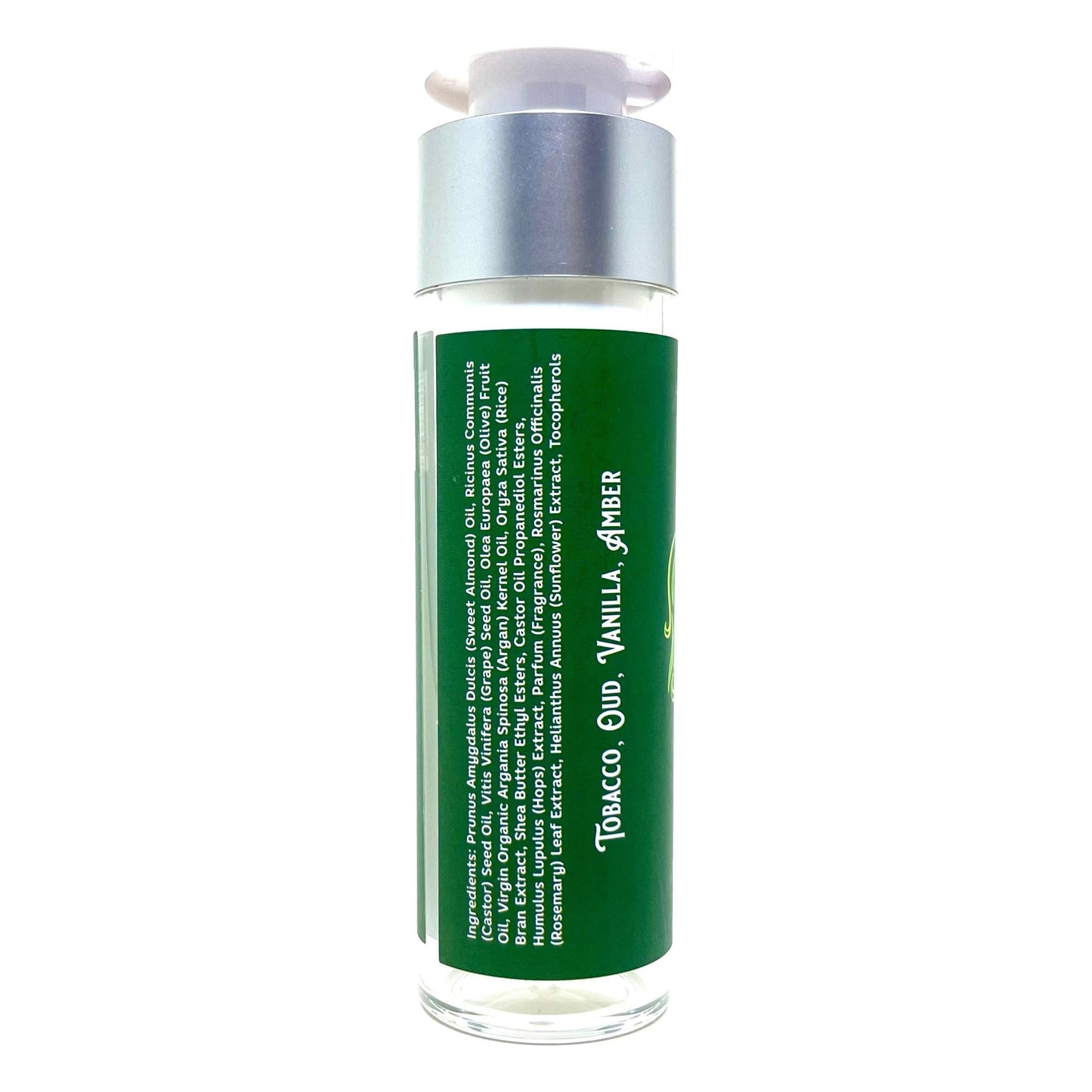 Wholly Kaw Green Beard Oil by Pasteur Pharmacy, 1.69 fl oz, in a dark glass bottle with dropper for beard grooming and conditioning.