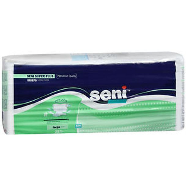 Seni Super Plus Briefs Large Severe Absorbency, Pasteur Pharmacy, 3 packs of 25, adult incontinence briefs with high absorbency for heavy leakage