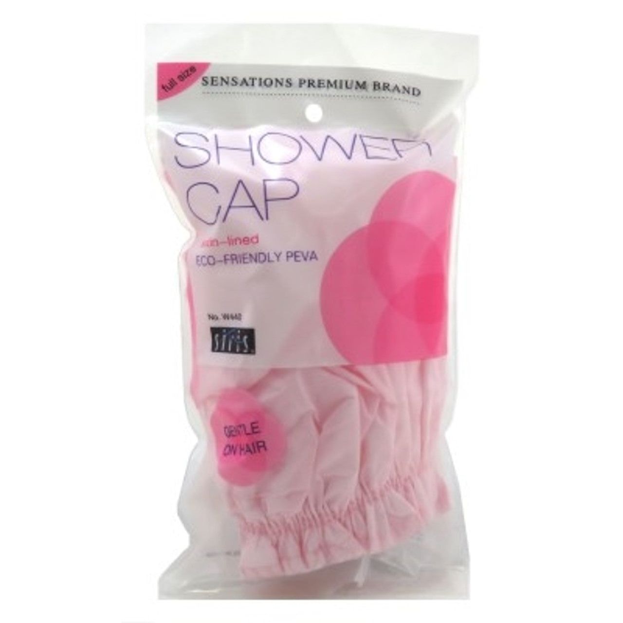 Siris Satin Lined Vinyl Shower Cap by Pasteur Pharmacy, full size, with satin lining and durable vinyl exterior, designed for shower use.