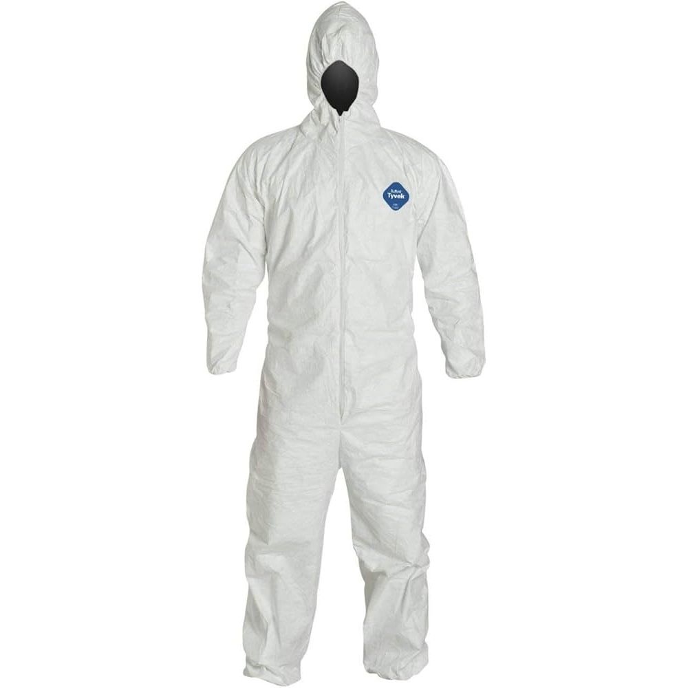 XL disposable sterile coverall with hood, full body protection, by Pasteur Pharmacy, suitable for industrial and medical use