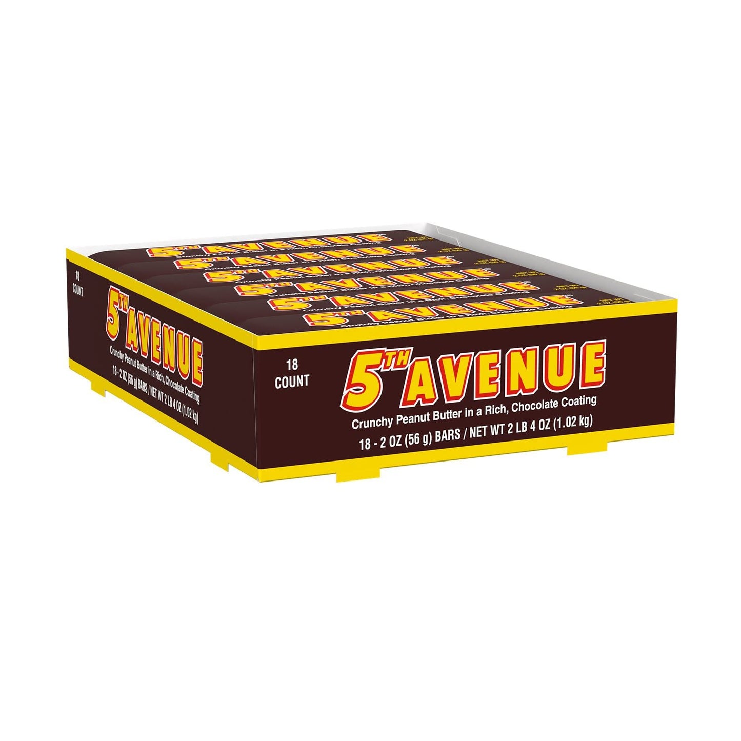 Hershey's 5th Avenue Candy Bar with crunchy peanut butter and milk chocolate, 2 oz, wrapped and ready for snacking.