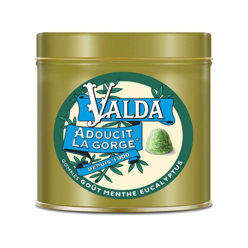 Valda Gums Mint Eucalyptus flavor in 140g pack, chewy candy with fresh mint and eucalyptus taste from Pasteur Pharmacy.