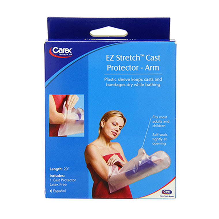 Carex E-z Stretch Arm Cast Protector by Pasteur Pharmacy, flexible waterproof cover for bandages and casts on the arm.