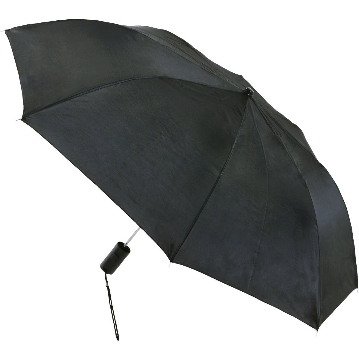 Black Weather Station Port Raingear oversize automatic 42-inch umbrella from Pasteur Pharmacy, with sturdy canopy and ergonomic handle.