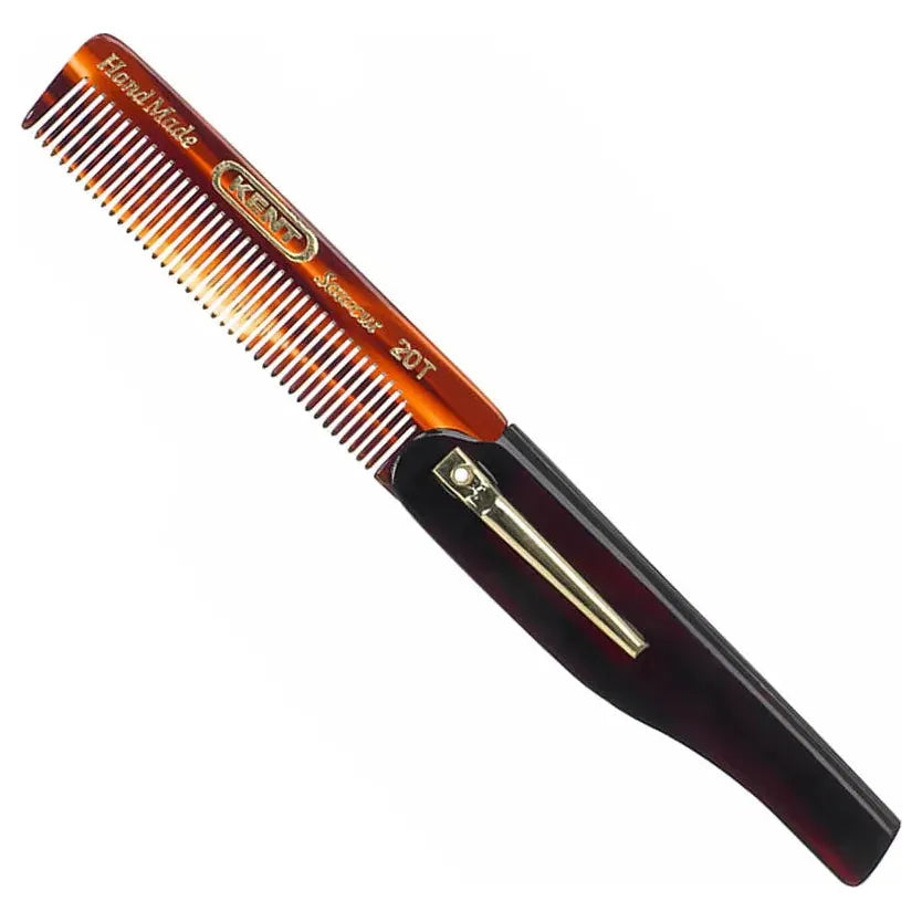 Kent A 20TG handmade comb from Pasteur Pharmacy, showcasing fine teeth and durable wooden construction for gentle hair styling.
