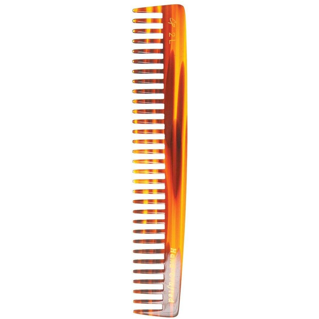 Tortoise C2L 8-inch comb from Pasteur Pharmacy with fine teeth for detangling and styling hair.