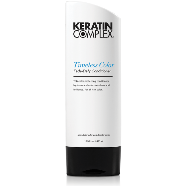 Keratin Complex Timeless Color Fade-Defy Conditioner in 13.5 oz bottle, designed to protect and nourish color-treated hair.