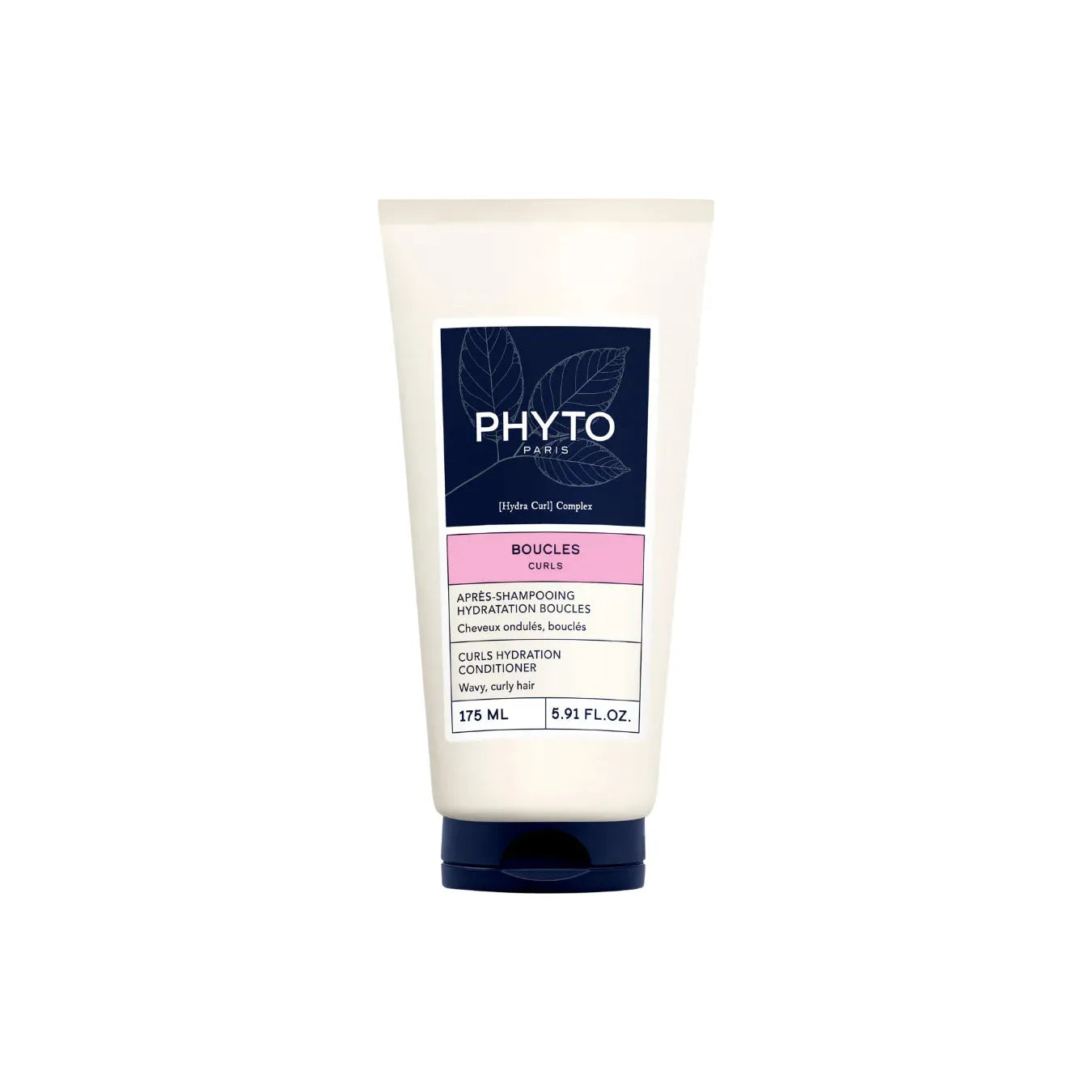 Pasteur Pharmacy Phyto Boucles Curls Hydration Conditioner, 5.91 oz, in a white bottle with a pump dispenser.